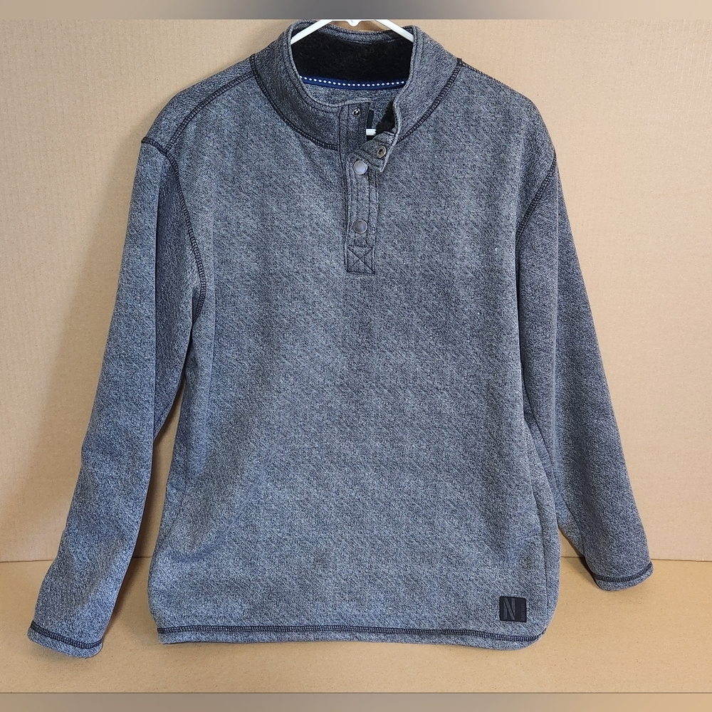 Navy Yard Charcoal Button-Up Men's Sweater